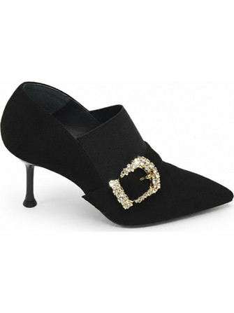 Loriblu Γόβες Suede με Τακούνι Στιλέτο με Στρας Μαύρες 6AXSSF85F8501