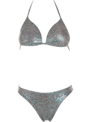 Gsecret Bikini Set Τριγωνάκι Animal Print Γκρι Βεραμάν C6002-37413