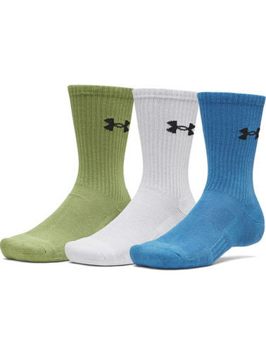 Under Armour Βαμβακερές Ανδρικές Κάλτσες Ψηλές Μπεζ Χακί Μπλε 3Pack 6009685-430
