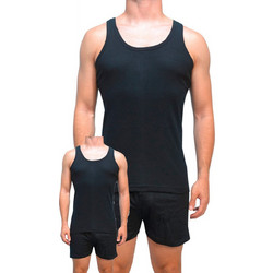 Onurel Αμάνικα Ανδρικά Φανελάκια Βαμβακερά Σετ 2Pack Μαύρα 109-0