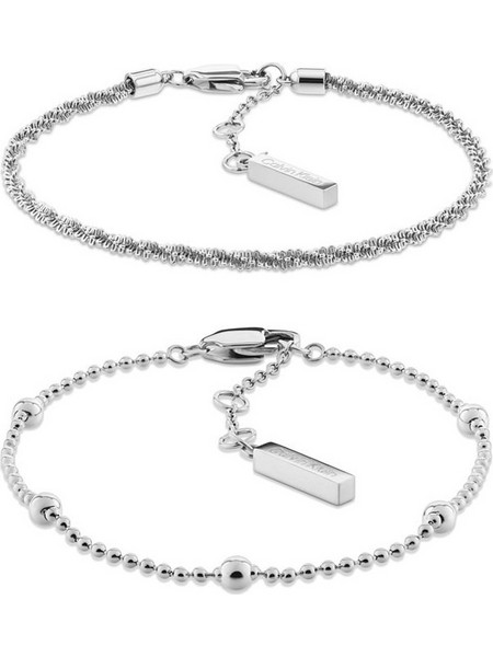 Calvin Klein Σετ Γυναικεία Βραχιόλια από Ατσάλι Ασημί 35000947 2τμχ
