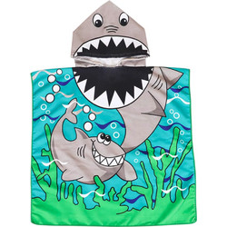 QueenMother Shark Παιδικό Πόντσο Θαλάσσης Microfiber Μπλε 59x59cm PNC01