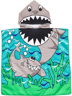 QueenMother Shark Παιδικό Πόντσο Θαλάσσης Microfiber Μπλε 59x59cm PNC01
