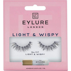 Eylure Light & Wispy 117 Βλεφαρίδες Ενιαίες Σετ με Κόλλα 2τμχ AD-054O02