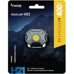 Technik H21 Επαναφορτιζόμενος Φακός Κεφαλής Led 400lm