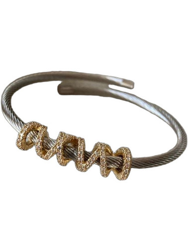 Heliophilia Silver Γυναικείο Βραχιόλι Βέργα Γούρι από Ατσάλι Xρυσό & Ασημί 646SLN1104