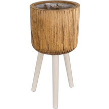 Globostar Jamaica Κασπώ Δαπέδου Ξύλινο με Πόδια Καφέ 22x46cm 20554
