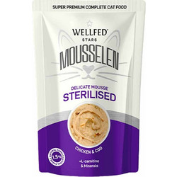 Wellfed Mousselen Sterililised with Chicken & Cod 40gr