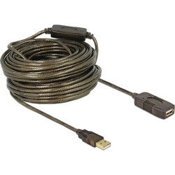 DeLOCK 82690 Καλώδιο Braided USB-A Male 2.0 to USB-A Female 20m Black