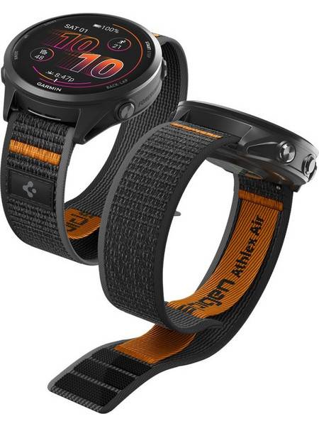 Spigen Athlex Air Λουράκι Υφασμάτινο Black / Orange (Garmin 22mm)