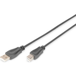Digitus AK-300105-005-S Καλώδιο USB-A Male 2.0 to USB-B Male 0.5m Black