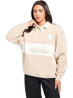 Adidas Originals Panel Γυναικεία Αθλητική Μπλούζα Polo Μπεζ LF2407