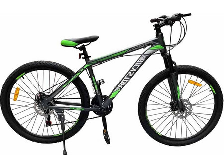 Bicystar Explorer Mountain Bike 26" με 21 Ταχύτητες και Δισκόφρενα Μαύρο Πράσινο