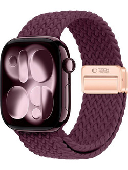Tech-Protect Nylon Mag Λουράκι Υφασμάτινο Deep Burgundy (Apple Watch 38 / 40 / 41mm)
