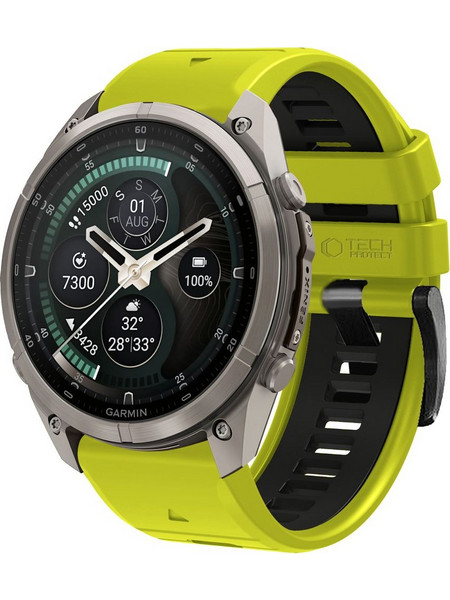 Tech-Protect Iconband Pro Λουράκι Σιλικόνης Lime / Black (Garmin Fenix 47mm)