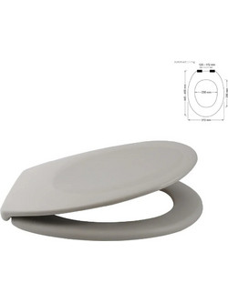 Dimitracas Neela Καπάκι Λεκάνης Οβάλ Πλαστικό Slim Μπεζ 45x37cm