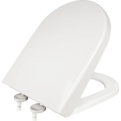 Elvit 0402 Καπάκι Λεκάνης D-Shape από Βακελίτη Soft Close Λευκό 44x35.5cm
