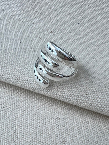 Blingbox The Ribbed Ring Γυναικείο Δαχτυλίδι από Ατσάλι Ασημί