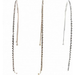 RO Accessories Στέκα Μαλλιών Μεταλλική Στρας Ασημί C52512-1