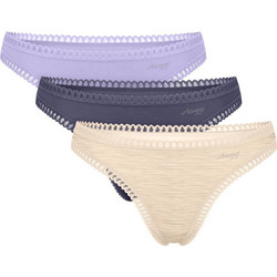 Sloggi Go Crush Βαμβακερά Γυναικεία String με Δαντέλα 3Pack 10219704-M026