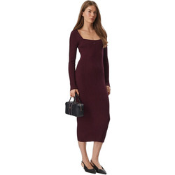 Tommy Jeans Midi Καθημερινό Φόρεμα Ριπ Μπορντό DW0DW23329-V11