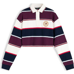 Tommy Jeans Γυναικεία Μπλούζα Polo Μακρυμάνικη Πολύχρωμη DW0DW23298-C1G
