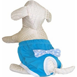 WoofModa Blue Bow Πάνα Εσώρουχο Περιόδου Σκύλου Πλενόμενη XL