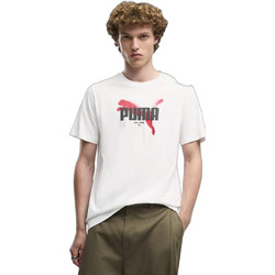 Puma Graphics Ανδρικό Αθλητικό T-Shirt Λευκό 694355-02
