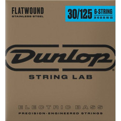 Dunlop Flatwound Σετ 6 Χορδές Ηλεκτρικού Μπάσου Stainless Steel 30-125"