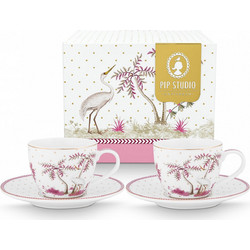 Pip Studio Jolie Σετ Φλιτζάνια Espresso & Ελληνικού Καφέ Πορσελάνης Πολύχρωμα 120ml 2τμχ 51004207