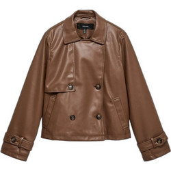 Vero Moda Γυναικεία Καπαρντίνα από Δερματίνη Κοντή Καφέ 10348359