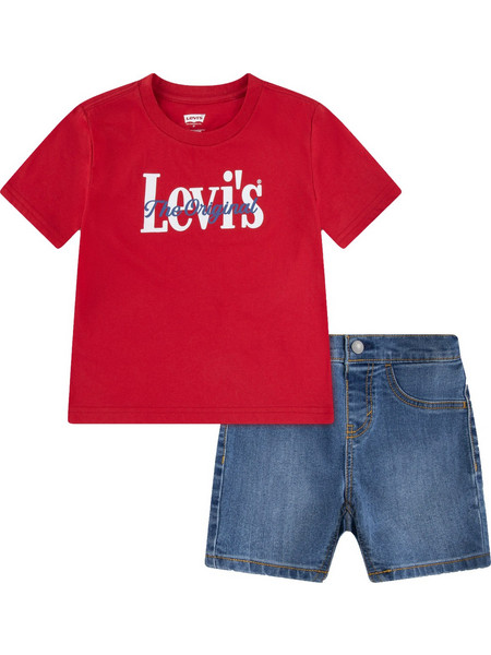 Levi's Βρεφικό Σετ για Αγόρι Καλοκαιρινό Κόκκινο Navy Μπλε 6EP622-RCU