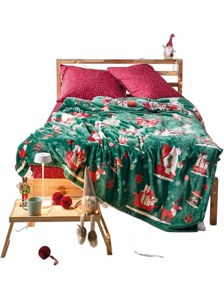 Kentia Cupid Παιδική Κουβέρτα Fleece Ζωάκια 160x220 Πράσινη