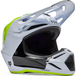 Fox Racing V3 Tine White Yellow Κράνος Μηχανής Motocross 1270gr