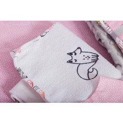 Baby Star Norma The Fox Αδιάβροχο Σελτεδάκι Αλλαξιέρας Μωρού 100% Βαμβακερό Πετσετέ Λευκό Ροζ 60x80cm