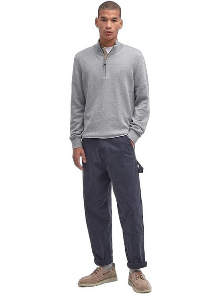 Barbour Ανδρικό Πουλόβερ με Φερμουάρ Γκρι MKN1074GY52
