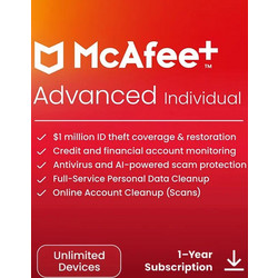 McAfee Advanced Individual για Unlimited Συσκευές και 1 Έτος Χρήσης (Ηλεκτρονική Άδεια)