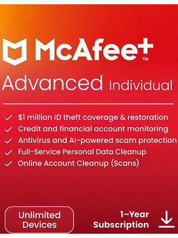 McAfee Advanced Individual για Unlimited Συσκευές και 1 Έτος Χρήσης (Ηλεκτρονική Άδεια)