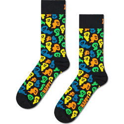 Happy Socks Ghost Fleece Ανδρικές Κάλτσες Ψηλές με Σχέδια Μαύρες P006129-1000