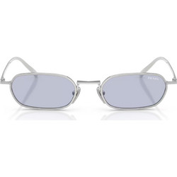 Prada PRD58S 1BC30X Ανδρικά Γυαλιά Ηλίου Ορθογώνια Μεταλλικά Ασημί με Μωβ Φακό