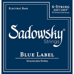 Sadowsky Blue Label Σετ 6 Χορδές Ηλεκτρικού Μπάσου Stainless Steel 32-130"