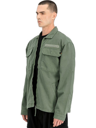 Alpha Industries Ανδρικό Πουκάμισο Βαμβακερό Μακρυμάνικο Κανονική Γραμμή Overshirt Πράσινο 268144-432