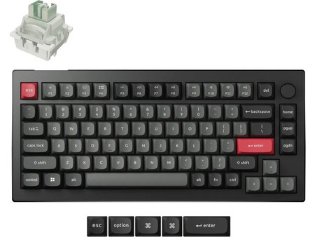 Keychron C75 HE 8K Μηχανικό Gaming Πληκτρολόγιο TenKeyLess με Keychron Ultra Fast Lime Magnetic Διακόπτες RGB Black