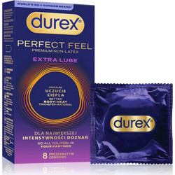 Durex Perfect Feel Extra Lube Προφυλακτικά Χωρίς Λάτεξ με Λιπαντικό 8τμχ