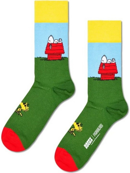 Happy Socks Peanuts Garden Chill Ανδρικές Κάλτσες Ψηλές με Σχέδια Πολύχρωμες P006667