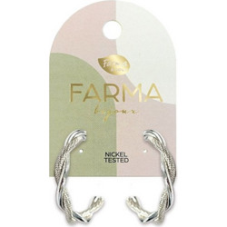 Farma Bijoux Γυναικεία Σκουλαρίκια Κρίκοι από Ορείχαλκο Ασημί BECS04
