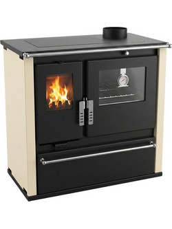 Verso CS Plus Inox Steel Ivory Right Ξυλόσομπα με Φούρνο 7.7kW