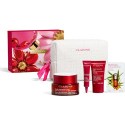 Clarins Double Serum 0.9ml + Super Restorative Night Cream 15ml + Super Restorative Day Cream 50ml + Total Eye Lift 7ml