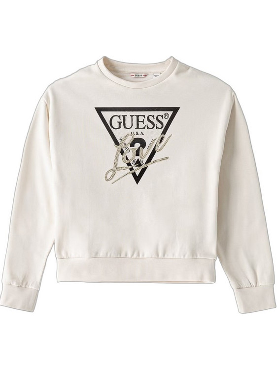 Guess Relaxed Regular Active Top Φούτερ Μακρυμάνικο Κρεμ J6BQ20K8007-G012