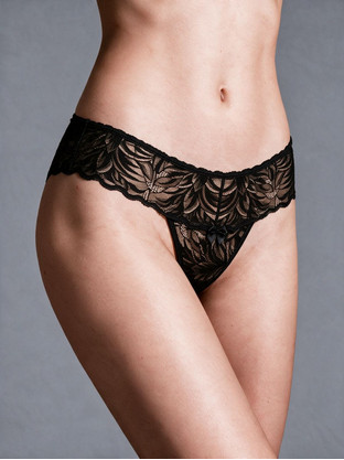 Milena By Paris Γυναικείο Sexy String με Δαντέλα Μαύρο 6991